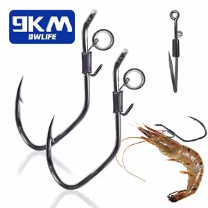 15Pcs Live Shrimp Hooks Set Catfish Fishing Hook Shrimp Holder Hook Saltwater - Bild 1 von 6