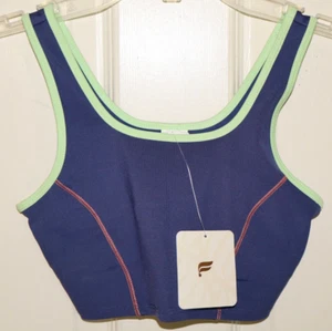 NWT Fabletics Navy Mini Catalina Scoop Neck Medium Impact Sports Bra Size S 6/7 - Picture 1 of 13