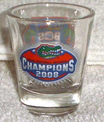 FLORIDA GATORS 2008 bcs NATIONAL CHAMPS SHOT GLASS Cover