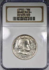 1922 Grant Commemorative Half Dollar NGC MS64 Uncirculated Nice Luster - Picture 1 of 4