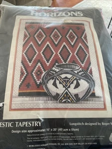 LS 133 Monarch Horizons Majestic Tapestry Long stitch 16x20” Native American Pot - Picture 1 of 2