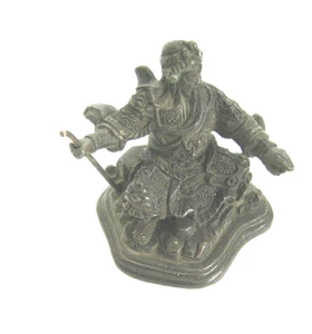 ANTIQUE BRONZE CHINESE WARRIOR STATUE FINE DETAILS . - Picture 1 of 12