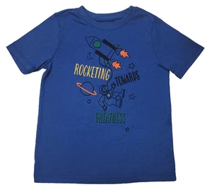 Garanimals Boy 3T Short Sleeve Tee Blue Astronaut T-Shirt Graphic Print Rocket - Bild 1 von 5