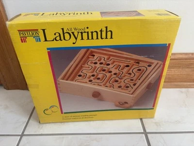 VIintage 1992 Pavilion All Wood Maze Toy Labyrinth Board Game - Image 1 of 4