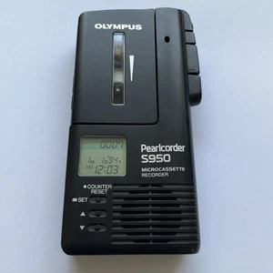 Olympus Pearlcorder S950 Handheld MicroCassette Voice Recorder Dictaphone Black - Picture 1 of 6