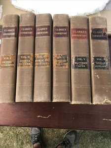 Vintage Full Set Clarke's Commentary Of The Holy Bible Volumes 1-6 Adam Clarke - Imagen 1 de 17