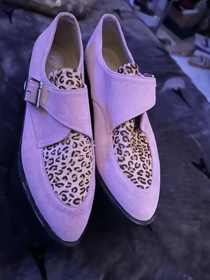 Jeffrey Campbell Plataforma Creepers Rosa Gamuza/Leopardo Con Hebilla Foto 1 de 4