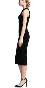 Worn once Navy Banana Republic ruched side jersey sleeveless dress P M - Picture 1 of 6