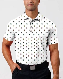 Polo Dancing Bears Greatful Dead Golf Polo Shirt Polo professionale da golf per uomo - Foto 1 di 6