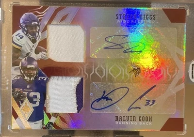 2018 Panini Phoenix Stefon Diggs Dalvin Cook Dual Patch Auto /10 - Image 1 of 2