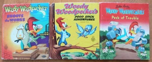 3 Vintage Whitman Tell-a-Tale Books ~ WOODY WOODPECKER PECK OF TROUBLE ++ - Imagen 1 de 17