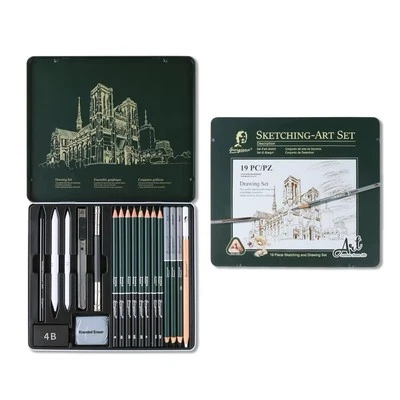 GIORGIONE 19 Pcs Professional Sketching Set, Charcoal Sketch Drawing Set, Full Art Set.