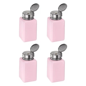 4PCS 180ML(6oz) Push Down Alcohol Dispenser Pump Liquid Press Bottles Pink - Picture 1 of 6