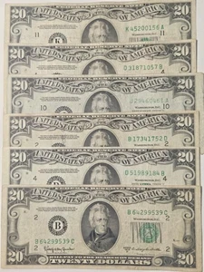 Billete de 20 dólares de la Reserva Federal 1950 selección aleatoria.  6 disponibles - Imagen 1 de 2