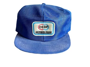 Vintage COOP ALL MESH Snap Back Short Bill USA Petroleum Rockabilly blu retrò - Foto 1 di 8