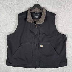 Carhartt Weste Damen 3XL schwarz Canvas Arbeit Outdoor Sherpa gefüttert Full Zip Heavy - Bild 1 von 8