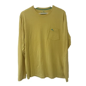 Tommy Bahama Relax Men's Long Sleeve Yellow T Shirt Size Small 100% Pima Cotton - Picture 1 of 5