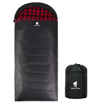 GEERTOP Sacos de Dormir de Franela para Adultos Personas Grandes y Altas Portátil Clima Frío... Foto 1 de 4