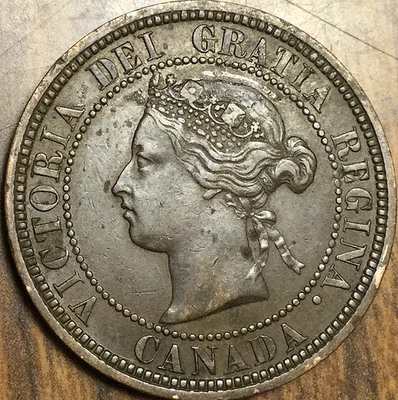 1876 H CANADA LARGE CENT PENNY COIN - Image 1 of 3