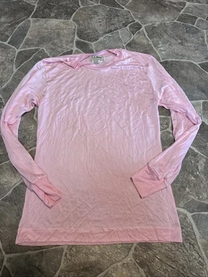 VINTAGE L.L. CAMISETA TOP TEJIDO SEDOSO SATINADO John capa base 100% seda bean m Foto 1 de 4