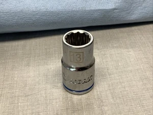 KOBALT 337876, 13mm 1/2 Drive 12pt Metric Socket, Blue Band At Base, Taiwan - Picture 1 of 6