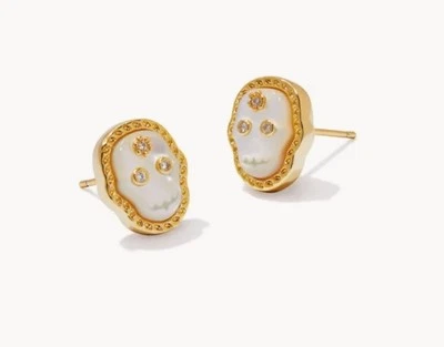 Серьги-гвоздики Kendra Scott Skeleton золото слоновая кость перламутр новые с ценниками - Изображение 1 из 4