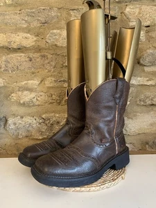 Justin Gypsy Womens Leather Western Cowboy Boots Brown Floral Size UK 6 US 8B - Picture 1 of 18