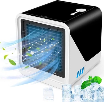 Ventilatore Condizionatore Portatile - Mini Raffrescatore Evaporativo 3 in 1 con 3 Velocità e - Immagine 1 di 4