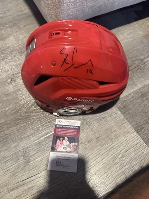 Steve Yzerman Signed Full Size Helmet Bauer Hockey Detroit Red Wings JSA COA - Image 1 of 4