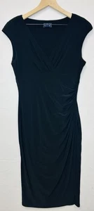 AMERICAN LIVING Dress Women's Size 10 Ruched Side Stretch Sheath Black - Picture 1 of 4