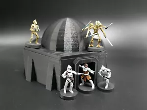 Terreno da tavolo edificio stile tatone nero per Star Wars Legion 40k D&D - Foto 1 di 12
