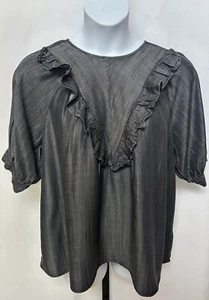 Time & Tru ladies size L blouse with mid ruffle trim. - Picture 1 of 10