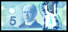 Canada UNC Note 5 dollars 2013 polymère Sig. Wilkins & Poloz P-106c, livraison basse