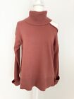 1. State Women Knit Sweater Top Size S Pink Turtleneck Cold Shoulder Long Sleeve