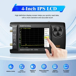 4-inch IPS LCD SA5 100K-5.3G Handheld Spectrum Analyzer Signal Generator 2-in-1 - Picture 1 of 5