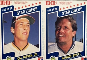 1987 M&M's Star Lineup *Cal Ripken Jr./George Brett *Panel No. 13/14 *SEE SCAN - Picture 1 of 2