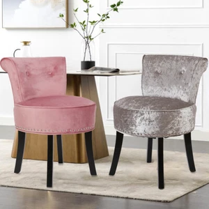 Upholstered Velvet Dining Chair Stool Comfortable Seating Chair with Wooden Legs - Picture 1 of 22