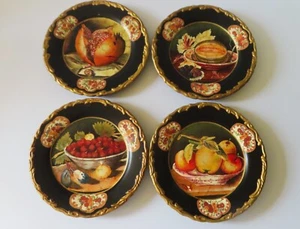 4 Raymond Waites for Toyo Black Decorative Fruit Plates - Picture 1 of 7