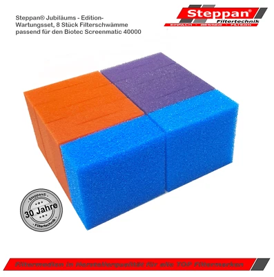 8 x Steppan Filterschwamm passend für Oase Biotec 40000 +12 Screenmatic ab 2016 - Bild 1 von 4