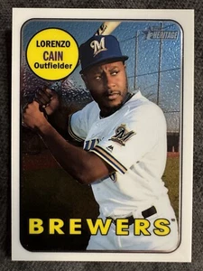 Lorenzo Cain 2018 Topps Heritage Chrome #THC-706 Brewers - Picture 1 of 2
