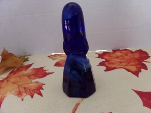 MOSSER GLASS ~BY VI HUNTER~JENNY DOLL~"MORNING GLORY SLAG"~1979-- 4 1/2"  TALL - Picture 1 of 7