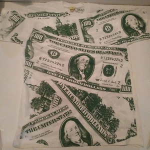 Vintage 100 DOLLAR BILL Unused 90s T SHIRT Hip Hop - Picture 1 of 8