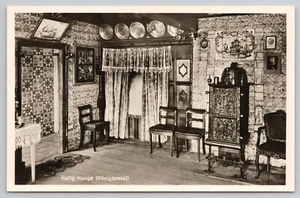 1950 Museo Königspesel Interior Hallig Hooge Alemania RPPC Foto Real Postal - Imagen 1 de 2