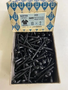 Caja Tornillos Redondos Negros 2" x 10 Pliegues de Ortiga GKN Japonés Ranurado Caja Completa de 200 - Imagen 1 de 24