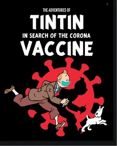 NEW The Adventures of Tintin Tin Tin in search of the corona vaccine Poster - Picture 1 of 3