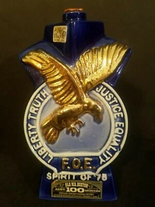 MR. BOSTON BOURBON BOTTLE FOE 78th Anniv. Eagles US Bicentennial Decanter 1975 - Picture 1 of 10