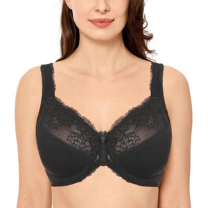 Women's Underwire Lace Plus Size Bra Sexy Unlined Full Coverage Large Bust 32-54 - Picture 1 of 36