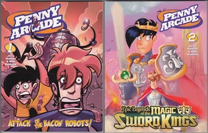 Dark Horse LOT (2) Penny Arcade 1 & 2 TPB GN Bacon Robots Epic Magic Sword Kings - Picture 1 of 5