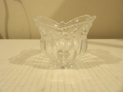 Studio Nova Floral Lace Votive Candleholder Clear Cut Glass Scalloped Edge - Image 1 of 4