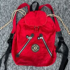 KIPLING Fundamental Vintage Backpack Rucksack Bag Red 90's Rare Drawstring